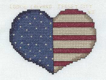 Cross-stitched memorial square by Cookie Calvano