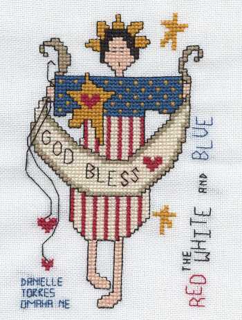 Cross-stitched memorial square by Danielle Torres