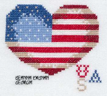 Cross-stitched memorial square by Deanna Cronan