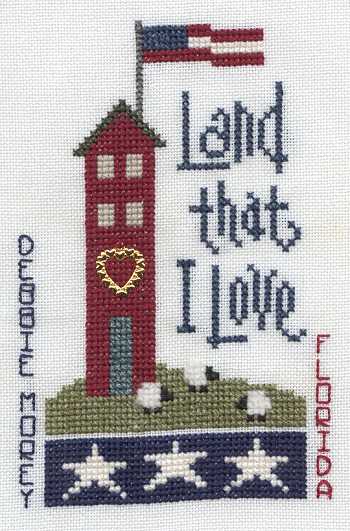 Cross-stitched memorial square by Debbie Morey