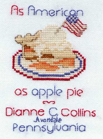 Cross-stitched memorial square by Dianne Collins