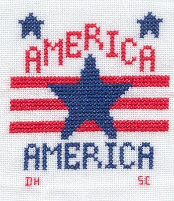 Cross-stitched memorial square by Donna Hamrick