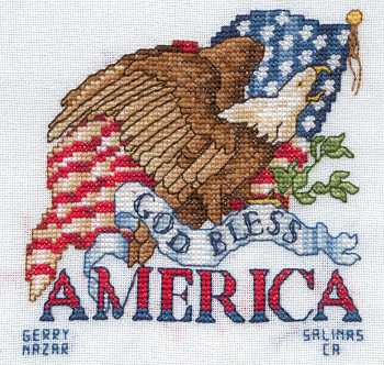 Cross-stitched memorial square by Gerry Nazar