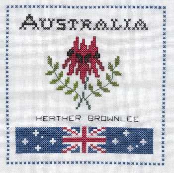 Cross-stitched memorial square by Heather Brownlee