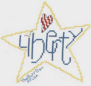 Cross-stitched memorial square by Jessica Burr