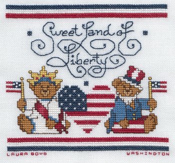 Cross-stitched memorial square by Laura Boyd