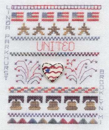 Cross-stitched memorial square by Linda Parkhurst
