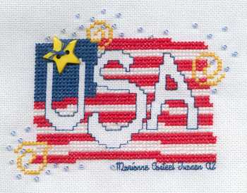 Cross-stitched memorial square by Marianne Casteel
