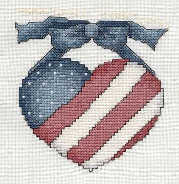 Cross-stitched memorial square by Martha Steidel