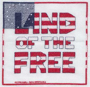 Cross-stitched memorial square by Michelle Payson