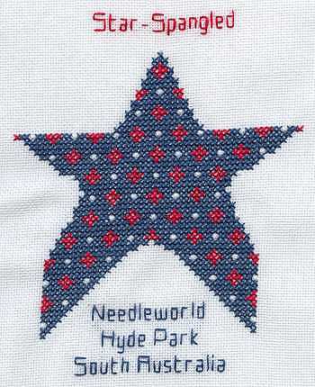 Cross-stitched memorial square by Needleword Cross Stitch Shop