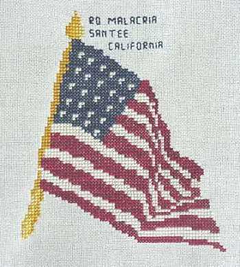 Cross-stitched memorial square by Ro Malacria