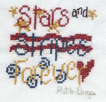 Cross-stitched memorial square by Ruth Boothroyd