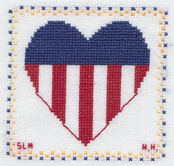 Cross-stitched memorial square by Shannon McCarthy