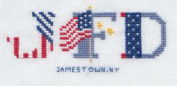 Cross-stitched memorial square by Sue Richards
