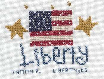 Cross-stitched memorial square by Tammy Reardon