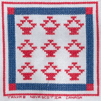 Cross-stitched memorial square by Tanya Blake