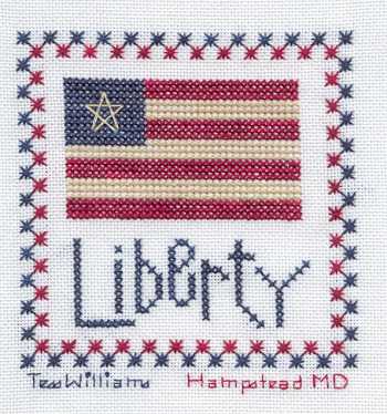 Cross-stitched memorial square by Tess Williams