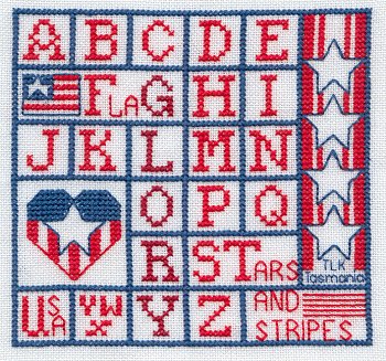 Cross-stitched memorial square by Terry Louise Kermode