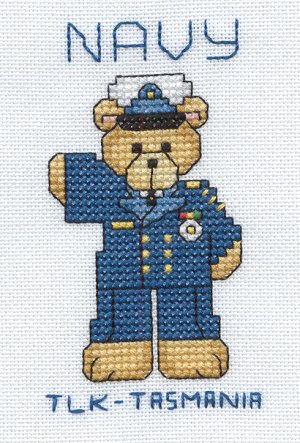 Cross-stitched memorial square by Terry Louise Kermode