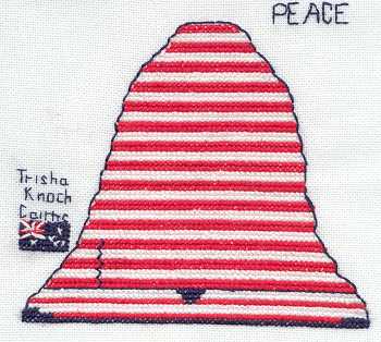 Cross-stitched memorial square by Trisha Knoch