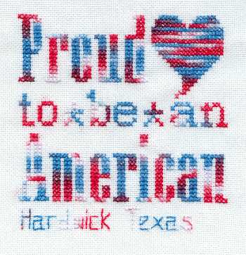 Cross-stitched memorial square by Victoria Hardwick